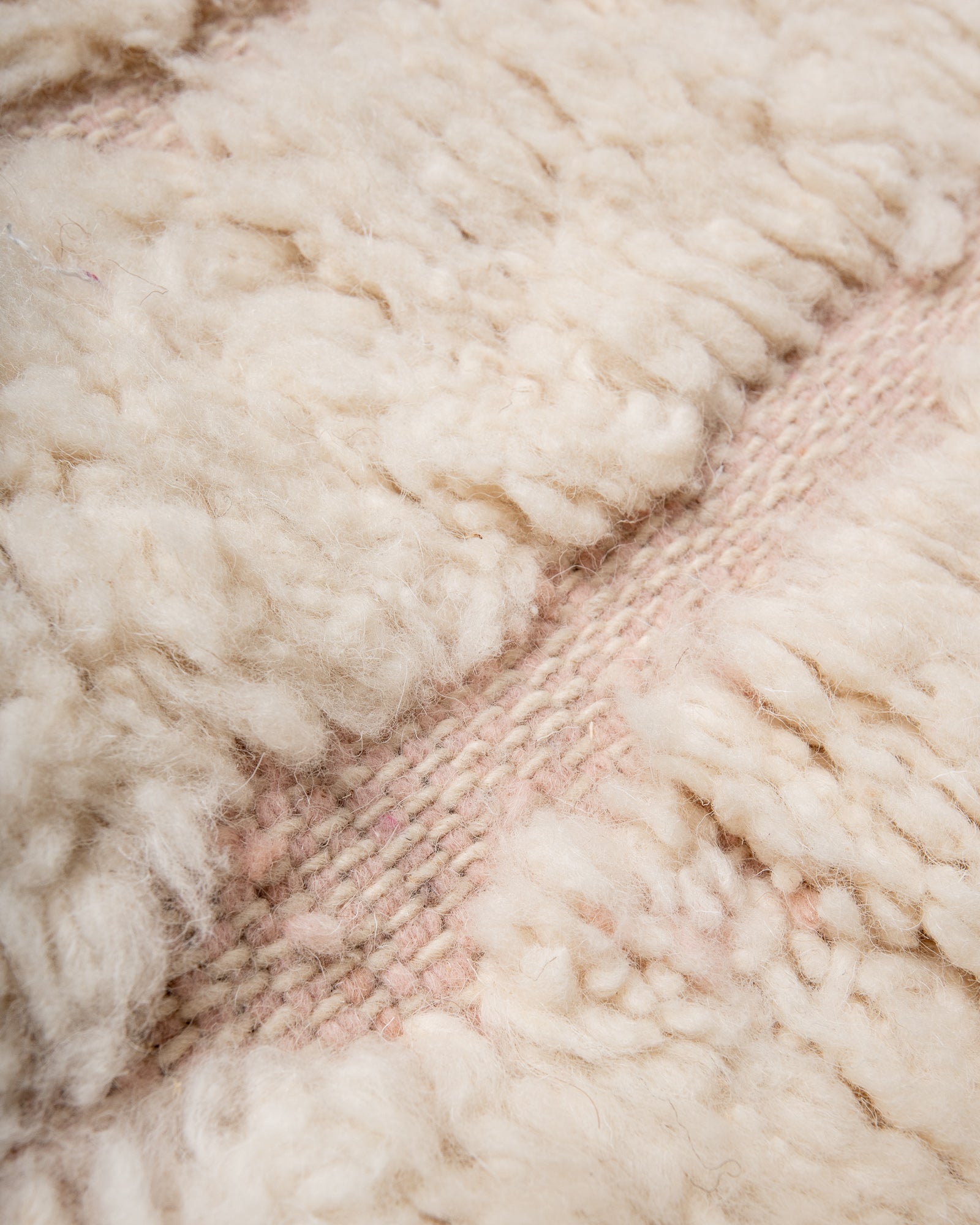 Modern, designer, handcrafted Berber rug from Morocco. Beniourain carpet with beautiful colours and patterns and fluffy wool texture.